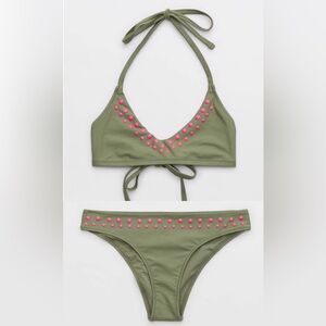 NWT Aerie Halter Voop and Cheeky Bottom Bikini XS